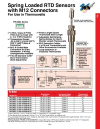 Thumbnail of document Data Sheet - PR-26SL Spring Loaded Vibe Resistant RTD Probes w/M12 Connectors